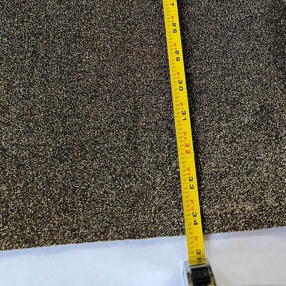 Michael Kors Sz M Black Gold Metallic Stretch Midi Dress Back Chain Long Sleeve - Picture 9 of 10